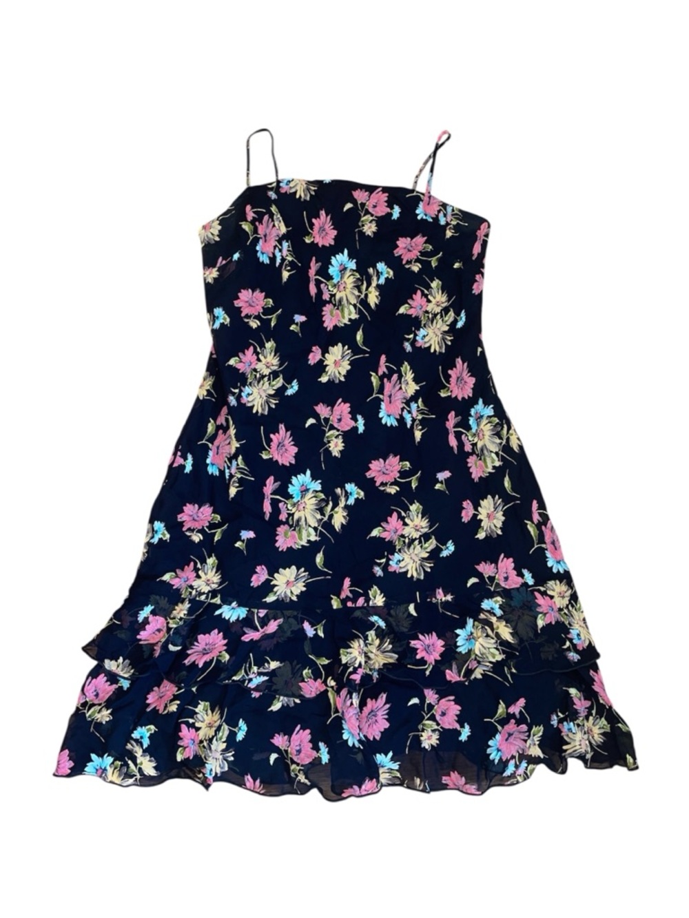 Vintage black floral mini dress